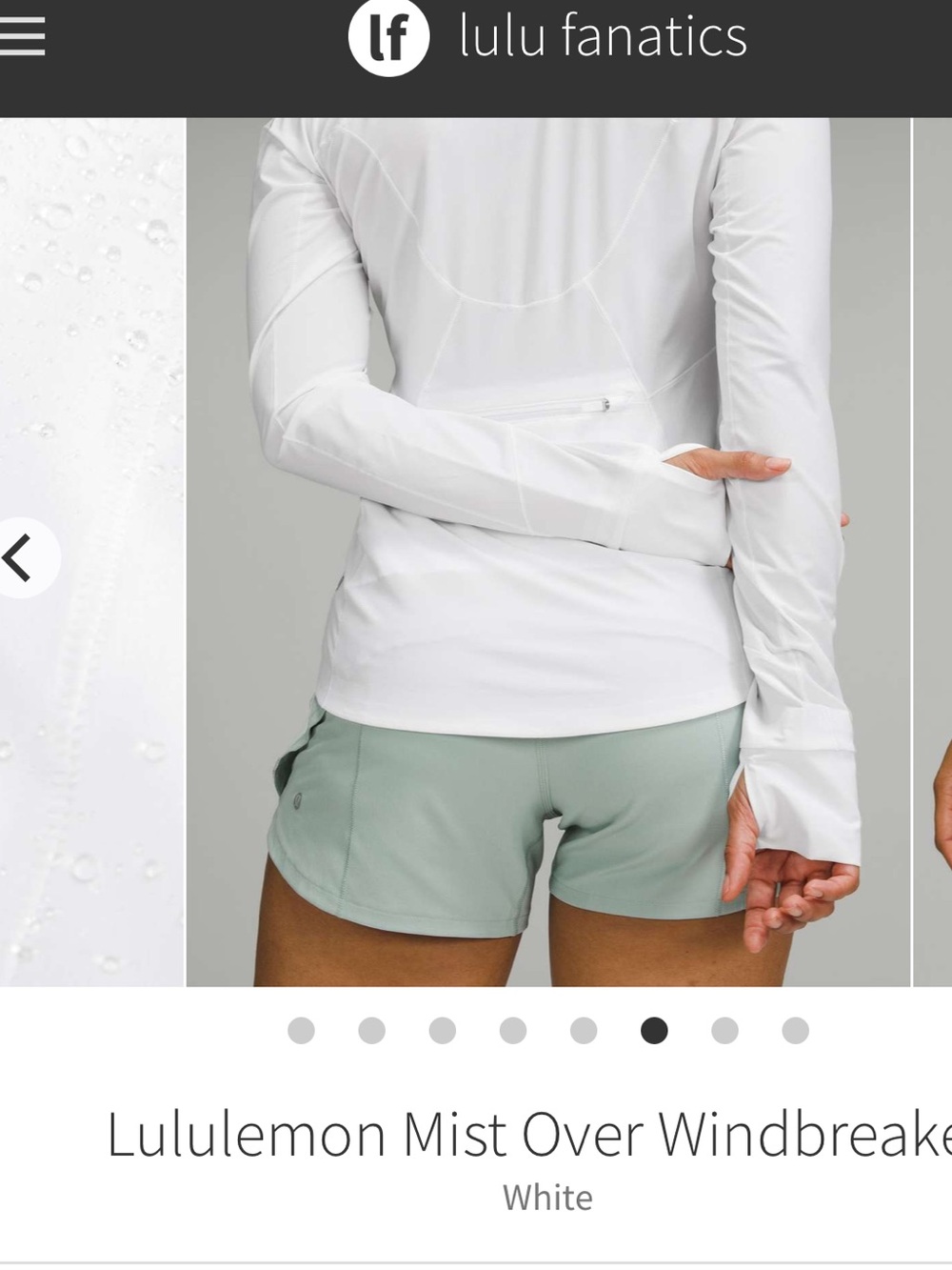 🔥lululemon White Mist packable Hooded Lightweight windbreaker! LIKE NEW! Size 8 - Picture 6 of 11